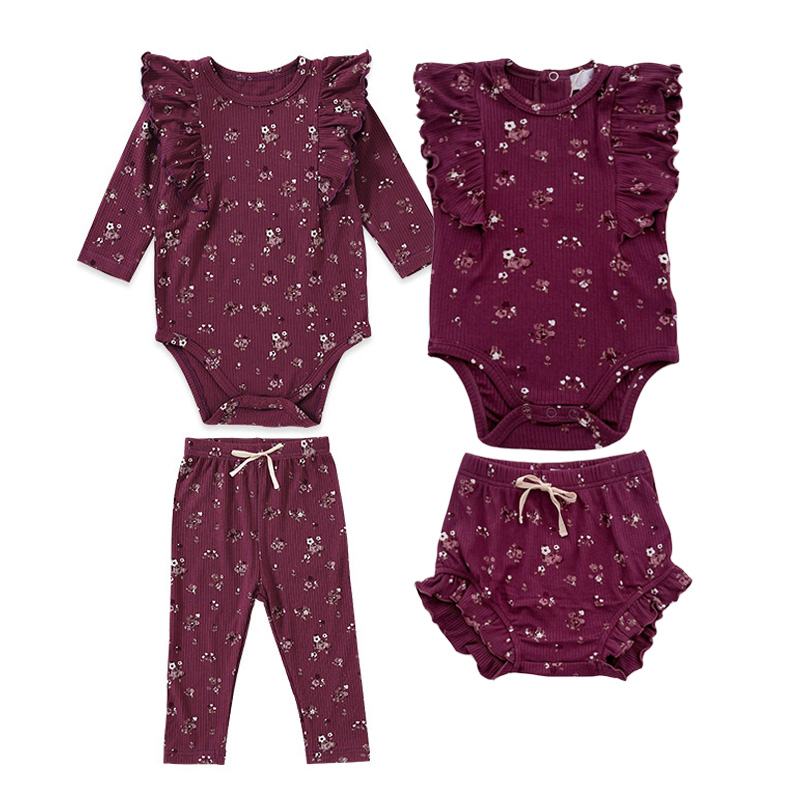 Newborn Baby Girl Romper Floral - Set di vestiti per neonata 0-24