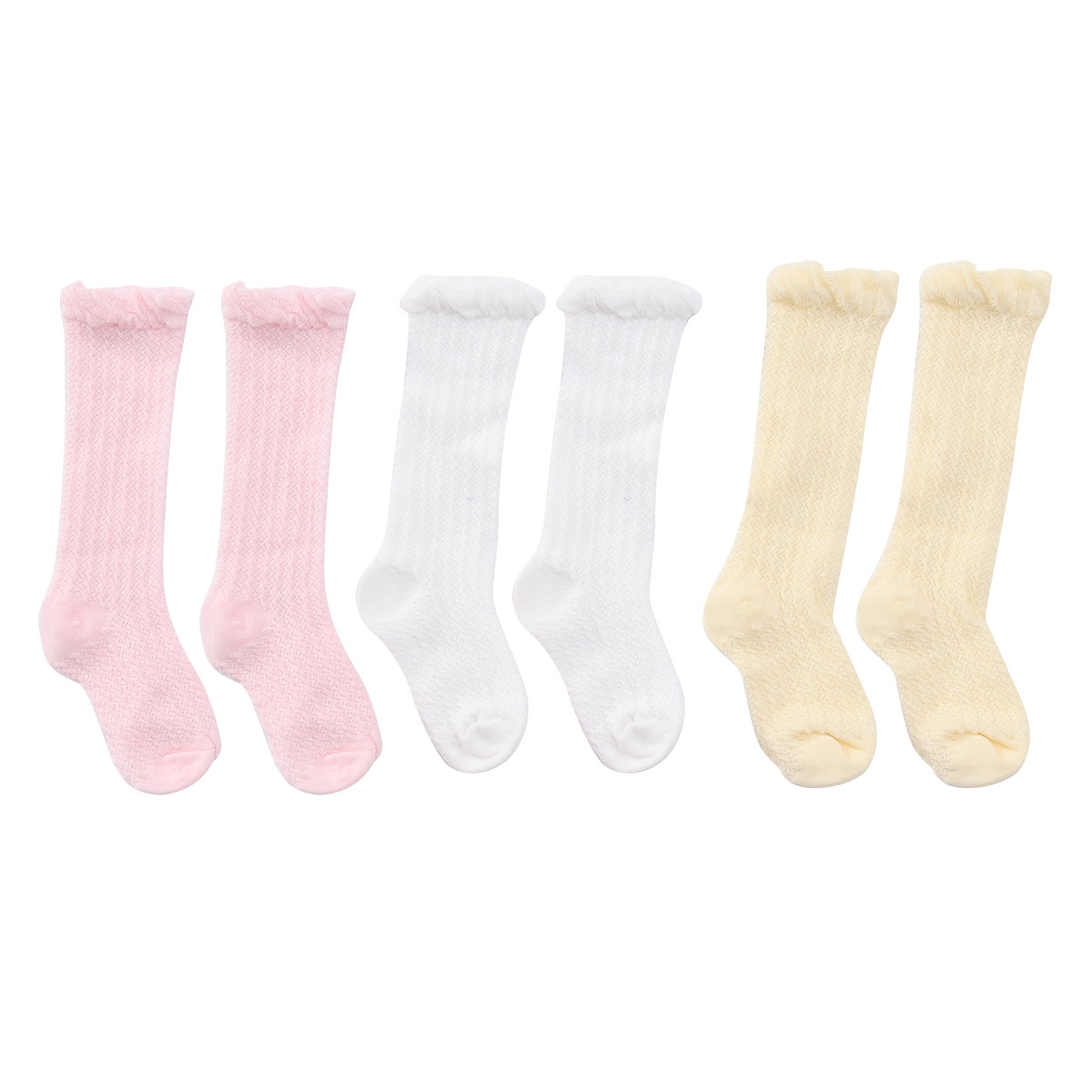 Unisex Baby Socks Non Slip - 3 paia di calzini lunghi estivi