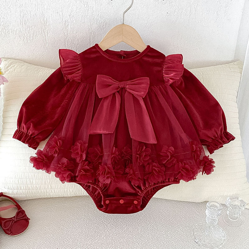Newborn Baby Girl Romper Floral - Abbigliamento autunnale per neonate, stile coreano,