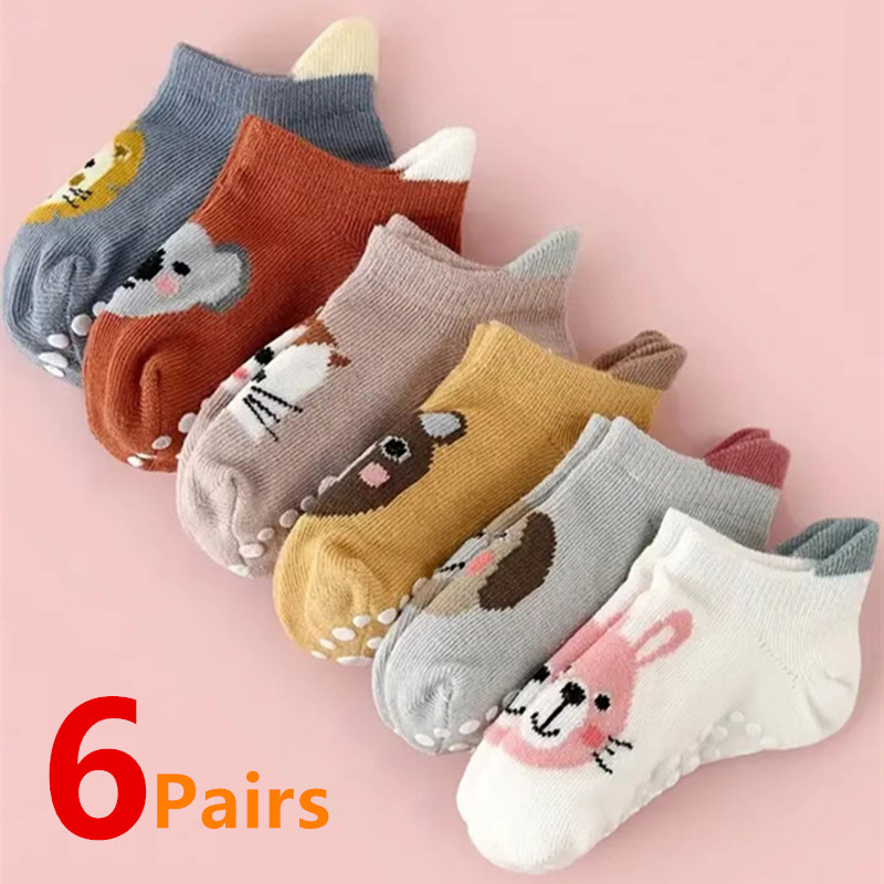 Unisex Baby Socks Non Slip - 6 paia/lotto calzini per neonati bambini