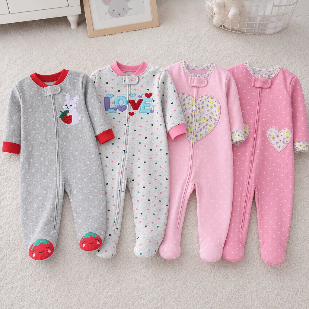 Cotton Baby Onesies Zipper - Tutina in cotone a doppio strato