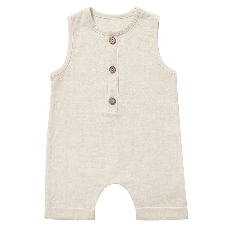 Tutine Estive per Neonati e Ba - Baby Summer Linen Sleeveless Jumpsuit recensione e prezzo