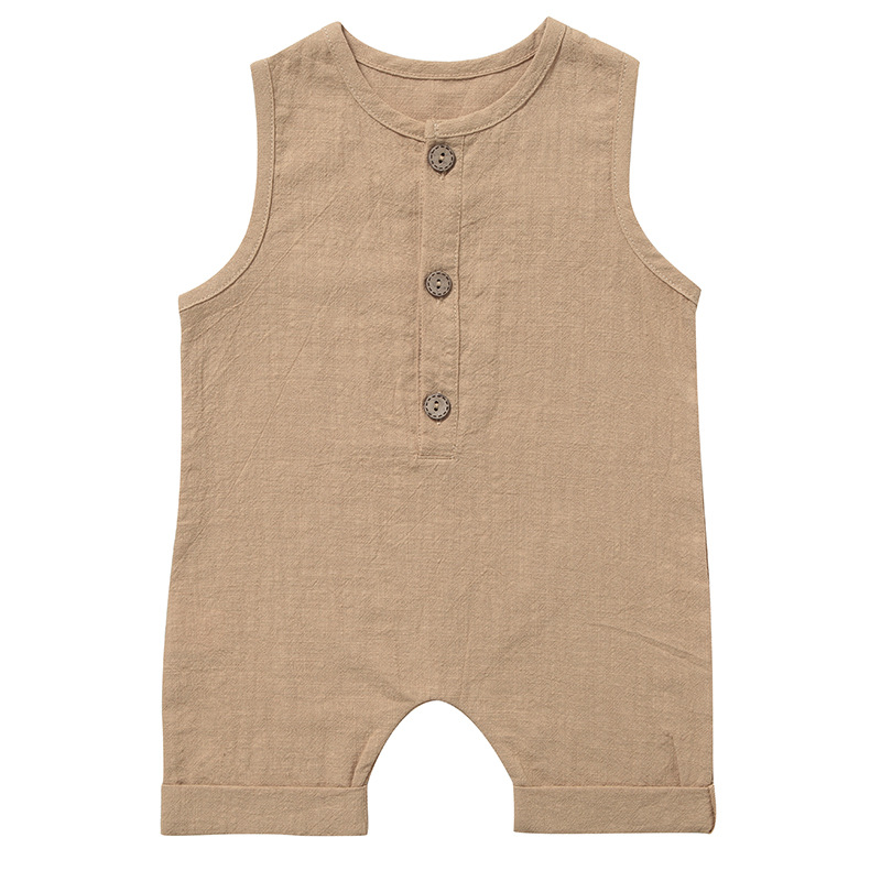 Tutine Estive per Neonati e Ba - Baby Summer Linen Sleeveless Jumpsuit recensione e prezzo