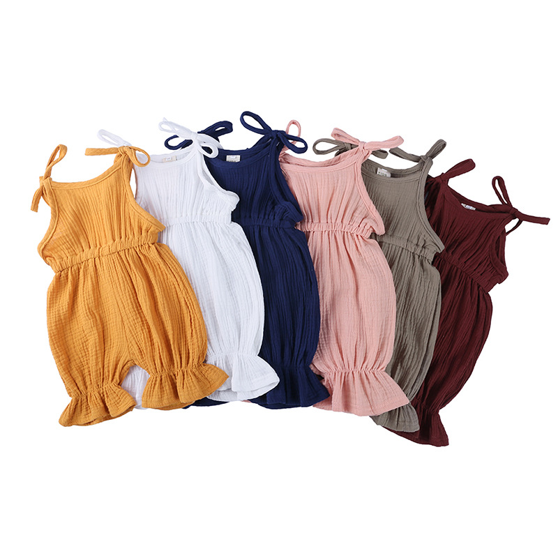 Abiti estivi abbigliamento da  - Baby Summer Linen Sleeveless Jumpsuit recensione e prezzo